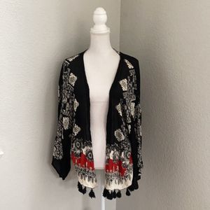 Pimkie Collection Woman’s Lightweight Boho Tassle Kimono Cardigan Size Medium